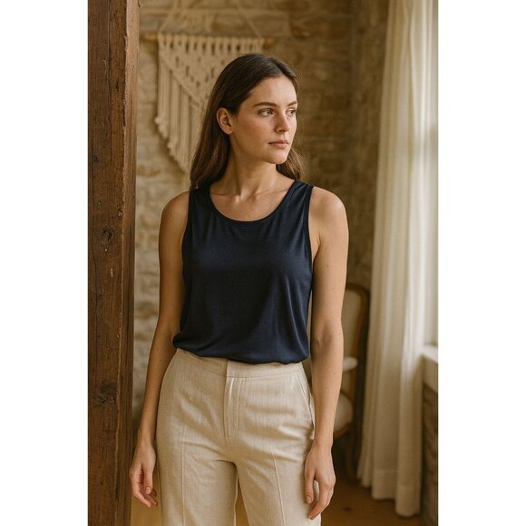 Helmut Lang Women’s Top Navy XS Minimalist Chic Normcore Athleisure Quiet Luxury - Picture 4 of 12